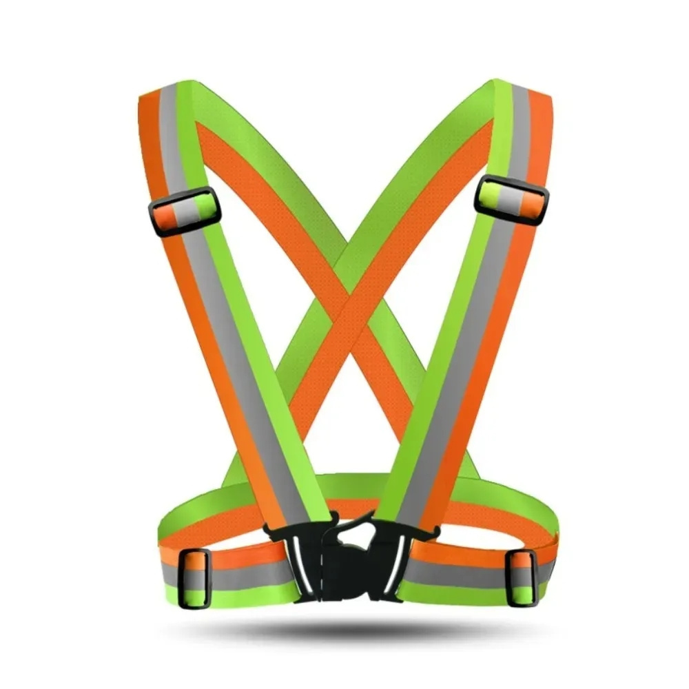 I-0217 Night Running Riding Clothing Vest Adjustable Safety Vest Elastic Band Highlight Reflective Straps