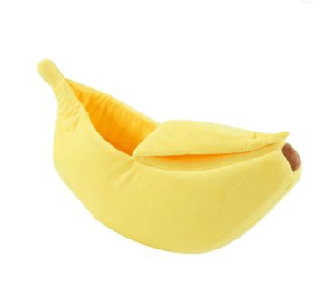 High Quality Cute Banana Shaped Pet Bed Dog And Cat Winter Soft Sponge Plush Custom Pet Dog Bed  M0248