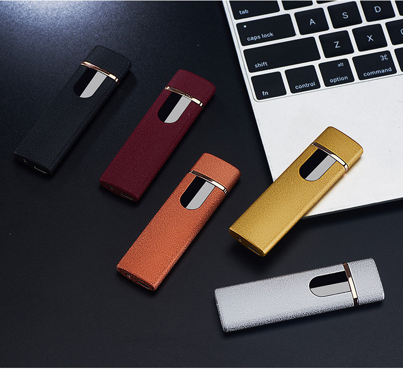 New thin touch screen electronic cigarette lighters usb charging lighter small rechargeable electric lighter windproof men M0283