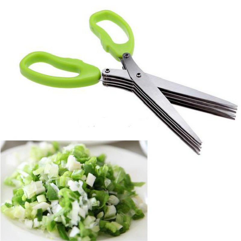 19cm Minced 5 Layers Multifunctional Kitchen scissors Shredded Chopped Scallion Cutter Herb Laver Spices Cook Tool