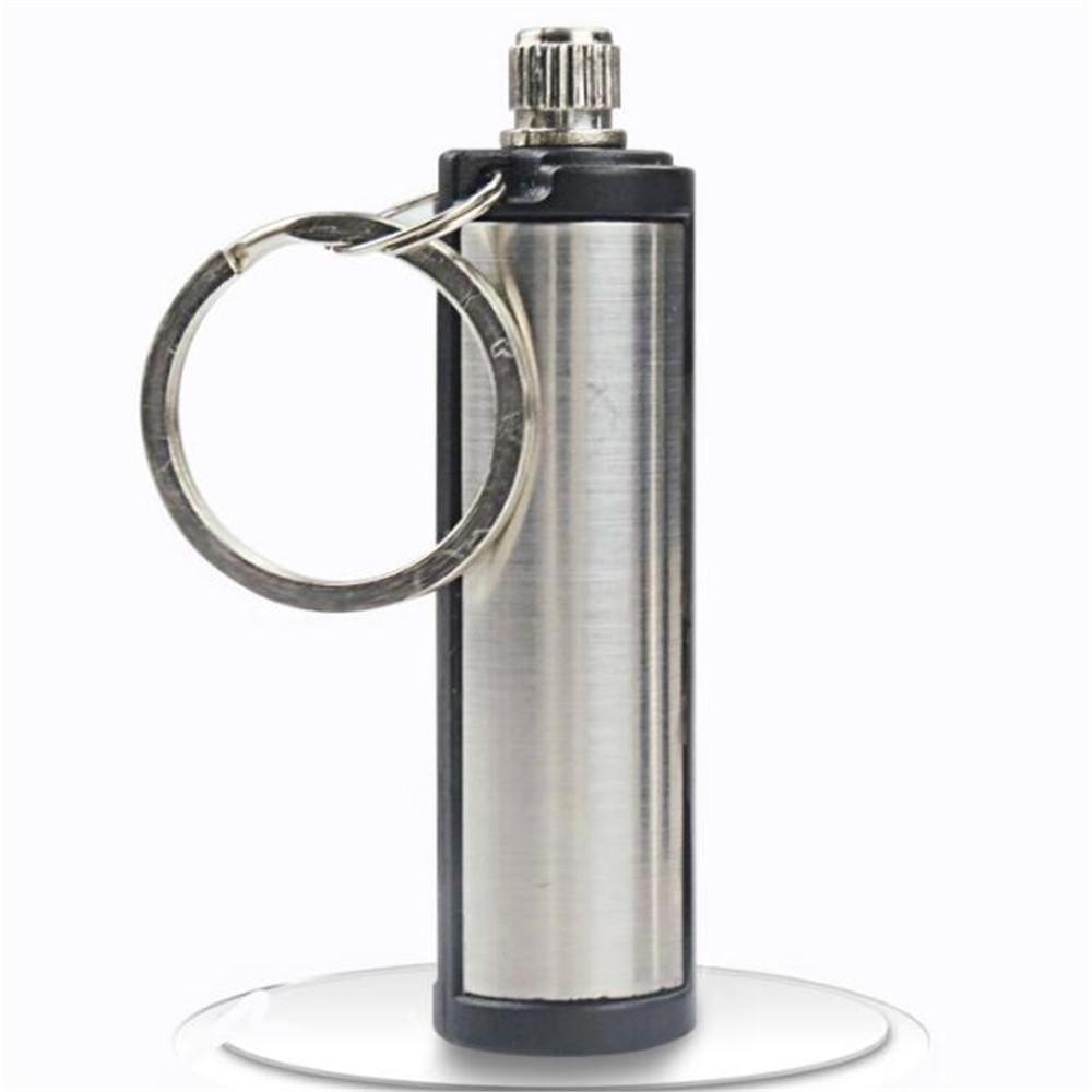 Flint Portable Keychain Fire Starter Stainless Steel Outdoor Camping Hiking Emergency Survival Tool cylindrical matches