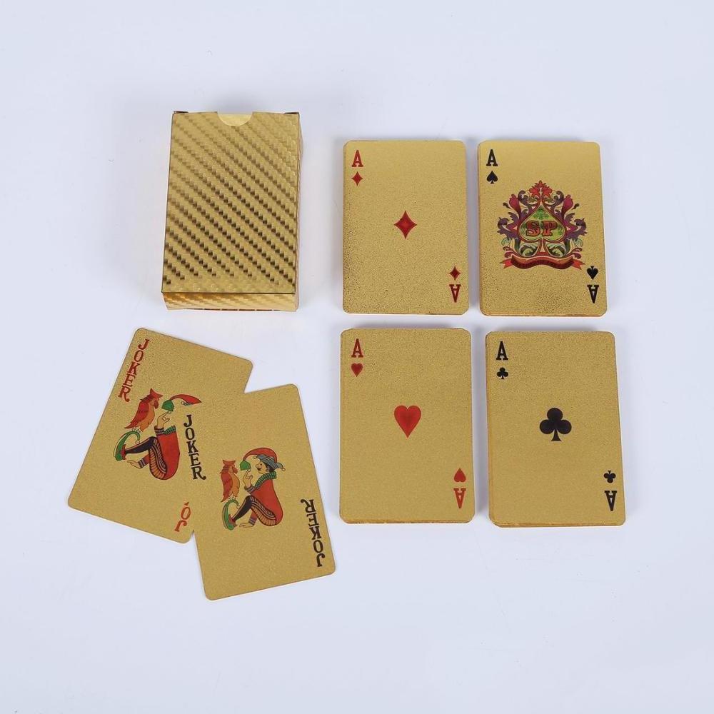 Deck Gold Silver Foil Poker Set Magic Card 24K Gold Plastic Foil Poker Durable Waterproof Cards Gift Golden Playing Cards