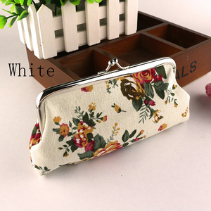 K1280 New Coin Purses Women Girls Flower Printed Canvas Wallet Card Holder Coin Purse Clutch girls Handbag Bag