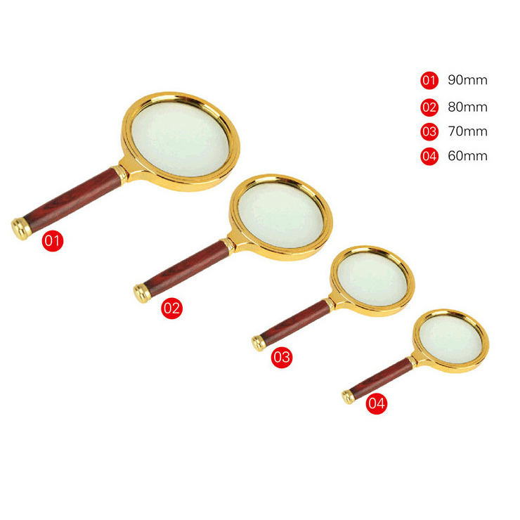 Magnifying Glass 10X Handheld 60mm/70mm/80mm/90mm Loupe Portable Magnifier for Jewelry Newspaper Reading Handheld Magnifier