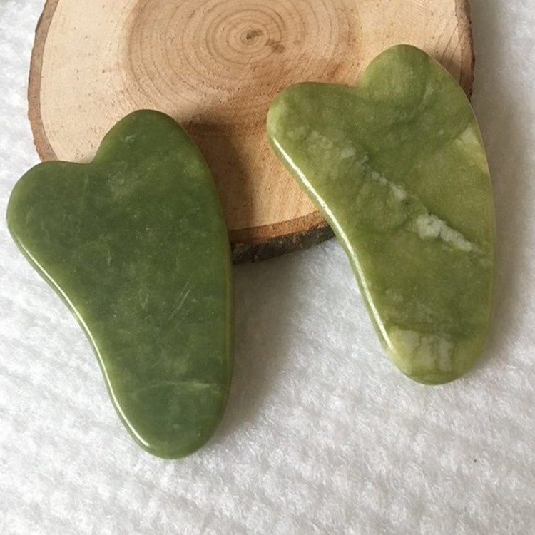 Gua Sha Scraping Massage Face Green Rose Quartz Jade Guasha Board Scraper Tool Natural Jade Gua sha Stone Board Massage