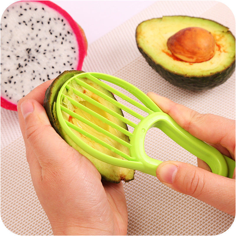 K665 Avocado Slicer 3 In 1 Shea Corer Butter Fruit Peeler Cutter Pulp Separator Plastic Knife Kitchen Vegetable Tools