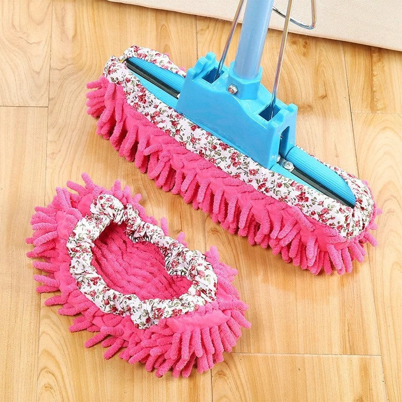 Home Floor Cleaning Slipper Chenille Micro Fiber Shoes Covers Drag Mop Micro Velvet Shoes Clean Cloth