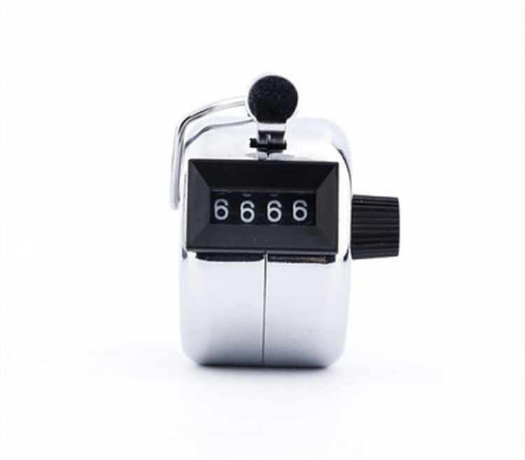 K1068 Four digit manual counter mechanical counting device by hand Mechanical clip new all metal manual counter