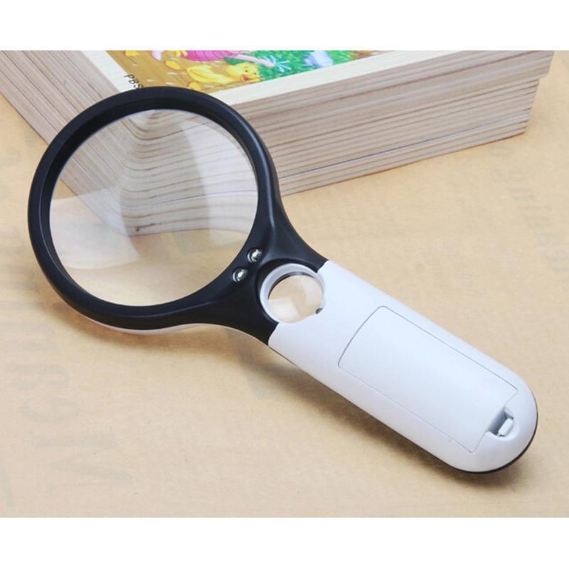 3 LED Light 45X Handheld Reading Magnifying Glass Lens Waterproof Microscope Magnifier with 3 LED Lights Jewelry Watch Loupe