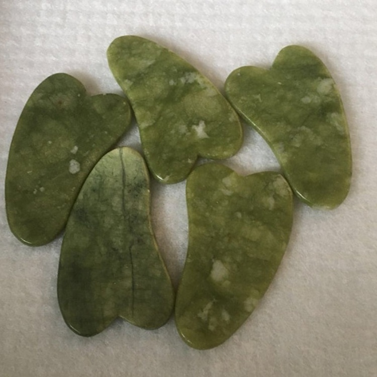 Gua Sha Scraping Massage Face Green Rose Quartz Jade Guasha Board Scraper Tool Natural Jade Gua sha Stone Board Massage