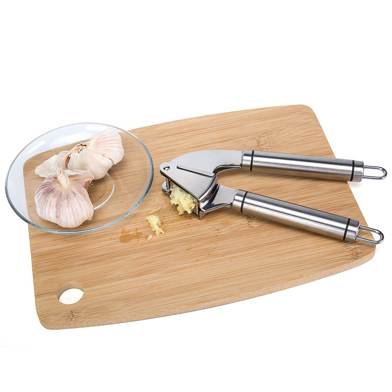 Best Selling Stainless Steel Garlic Press Silicone Garlic Peeler Tube and Cleaning Brush