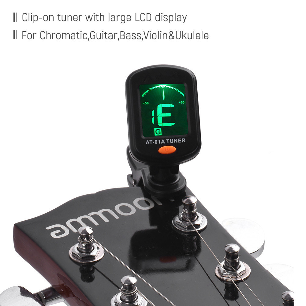 Guitar Tuner Rotatable Clip-on Tuner LCD Display for Chromatic Acoustic Guitar Bass Ukulele Guitar Accessories  Z0427-1