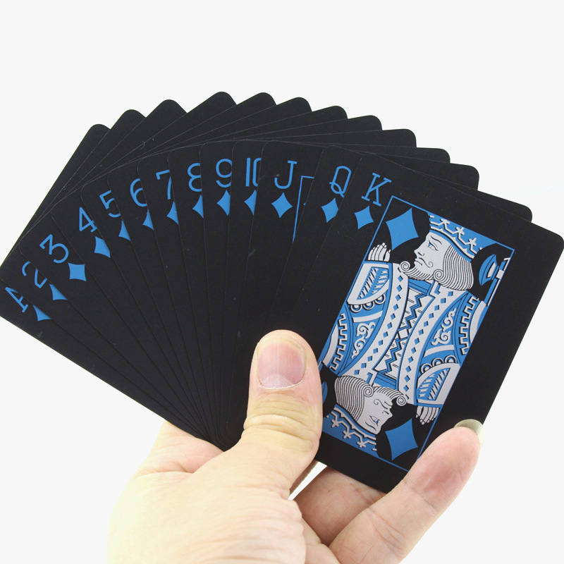 HOT  sale PVC  Poker Waterproof Plastic Playing Cards Set Black Color Poker Card Sets Classic Magic Tricks Tool Poker Games