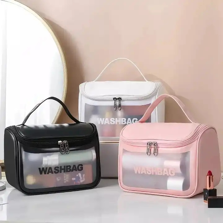 I-0184 Transparent Waterproof Makeup Storage Pouch Large Capacity Cosmetic Organizer Beauty Case Women Travel Wash Bag