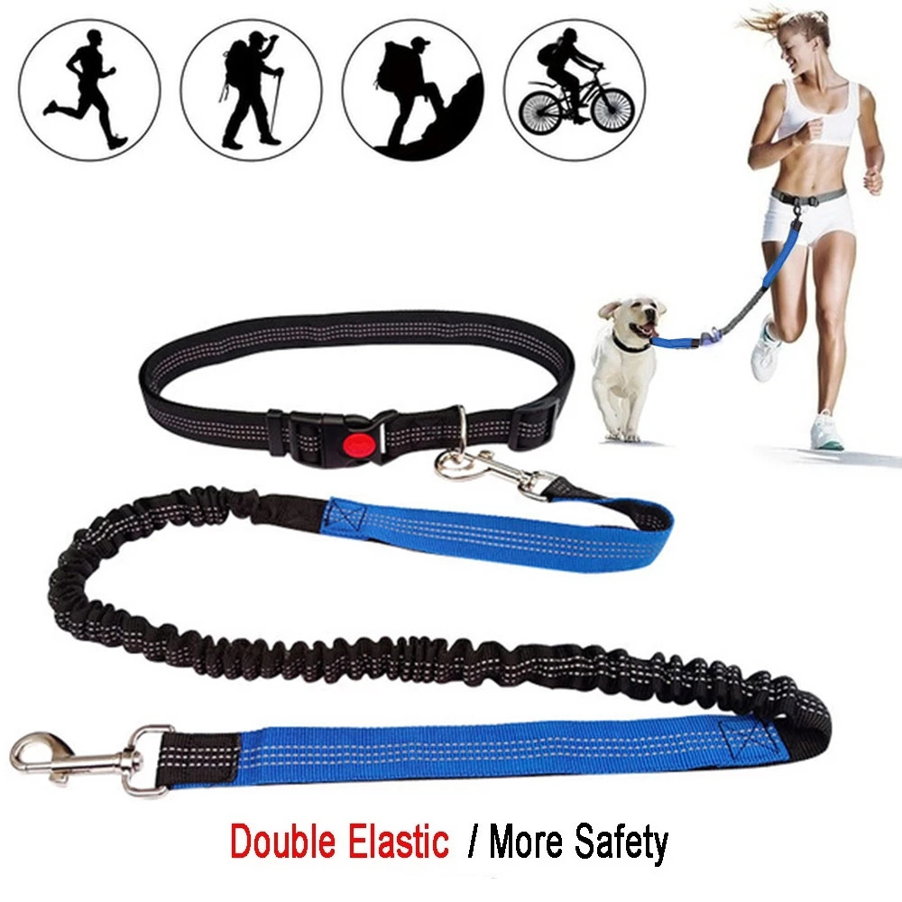 Pet Dog Cat Soft Leash Belt Chain Portable Reflective Running Double Retractable Dog Leashes Night Running Dog Supplies