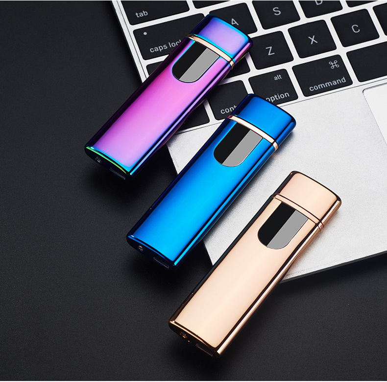 New thin touch screen electronic cigarette lighters usb charging lighter small rechargeable electric lighter windproof men M0283