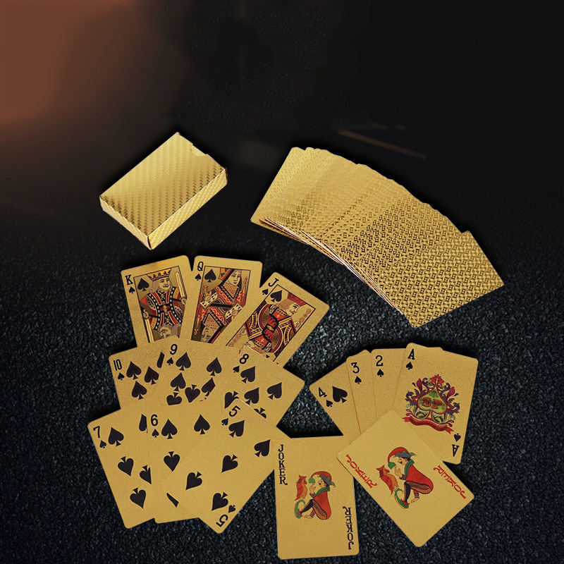 Deck Gold Silver Foil Poker Set Magic Card 24K Gold Plastic Foil Poker Durable Waterproof Cards Gift Golden Playing Cards