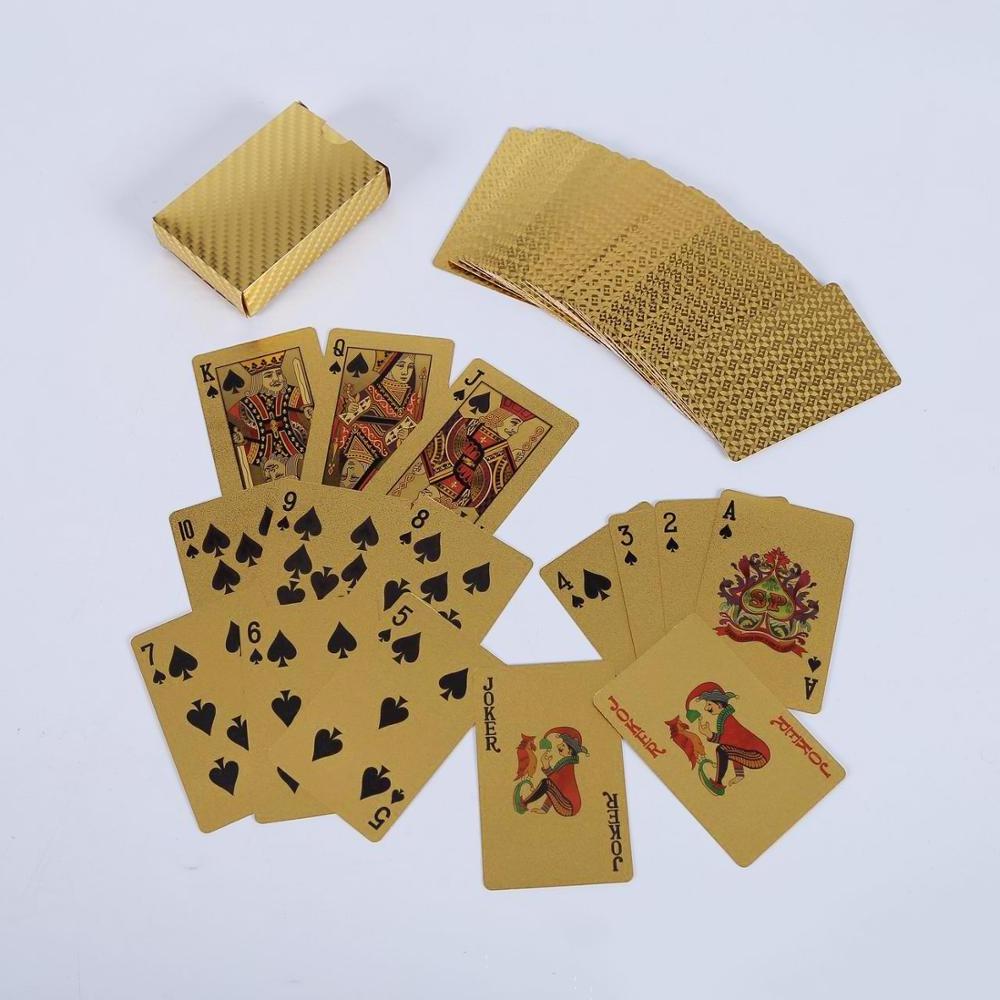 Deck Gold Silver Foil Poker Set Magic Card 24K Gold Plastic Foil Poker Durable Waterproof Cards Gift Golden Playing Cards