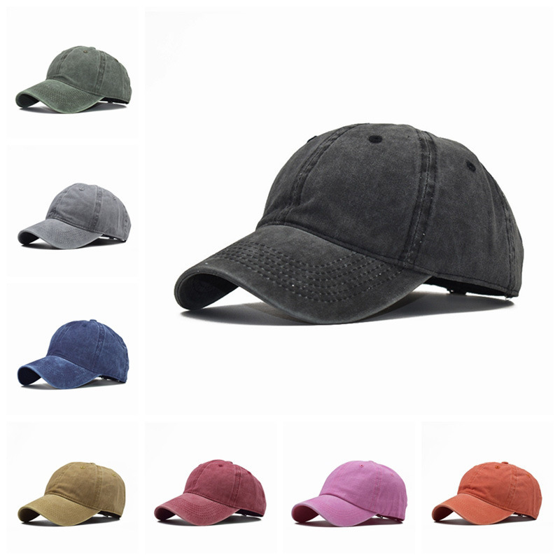 High Quality Men Washed Cotton Baseball Cap Women Vintage Snapback Hat Adjustable Trucker Outdoor Caps Black Dad Hat Bone