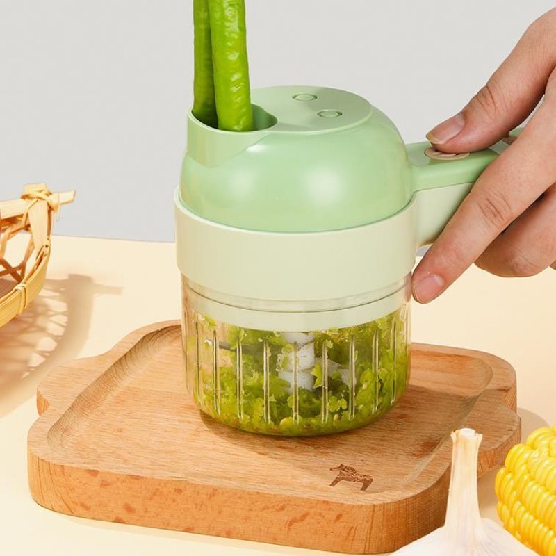 Kitchen Tools Electric Vegetable Cutter Set USB Electric Portable 4 In 1 Mini Food Chopper for Garlic Kitchen Vegetable Cutter