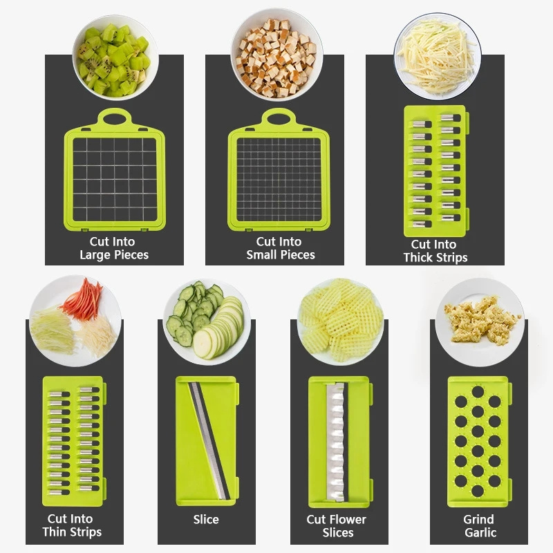 14/16 in 1 Onion Chopper Handle Food Grate Chopper Kitchen Vegetable Slicer Dicer Cut Multifunctional Vegetable Chopper