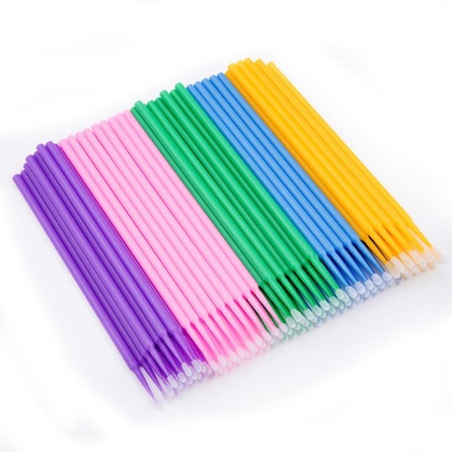 Wholesale Micro Brushes Make Up Eyelash Extension 100pcs Disposable Eye Lash Glue Cleaning Brushes Free Applicator Sticks