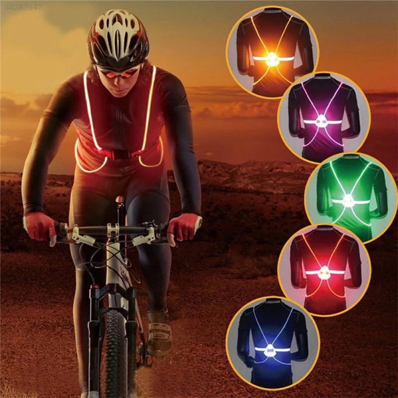 High Visibility Night Cycling Outdoor Activities 360 Reflective LED Flash Driving Vest Light Up Safety Bike Vest