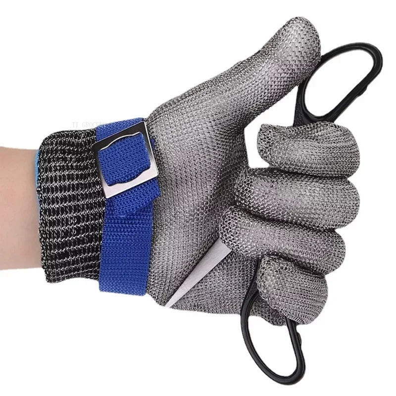 Wear-resistant Slaughter Hand Protection Stainless Steel Grade 5 Anti-cut Gloves Labor Insurance Steel Wire Gloves