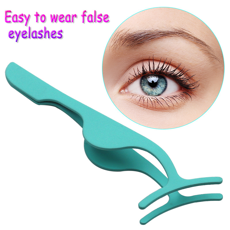 1pc False Eyelash Tweezers Fake Eye Lash Applicator Eyelash Extension Curler Nipper Auxiliary Clip Clamp