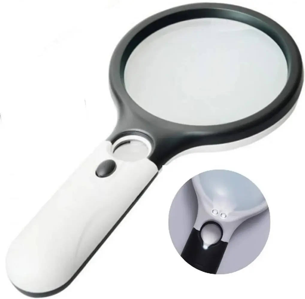 3 LED Light 45X Magnifying Glass Lens Mini Pocket Microscope Reading Jewelry Loupe Handheld Magnifiers