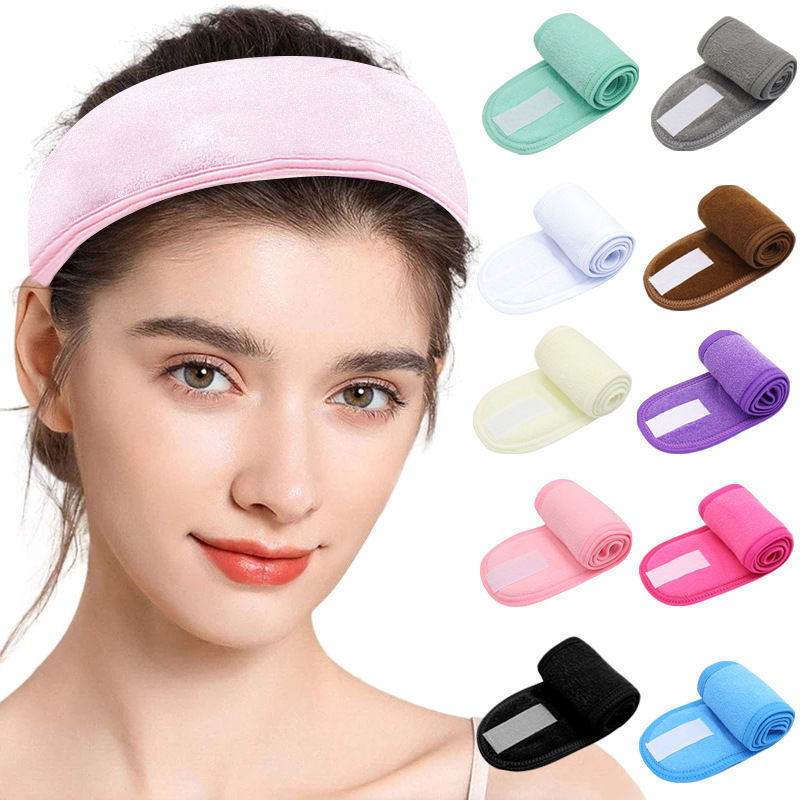 Adjustable Hairband Spa Bath Shower Wrap Head Terry Magic Tape Cosmetic Women Make Up Headband