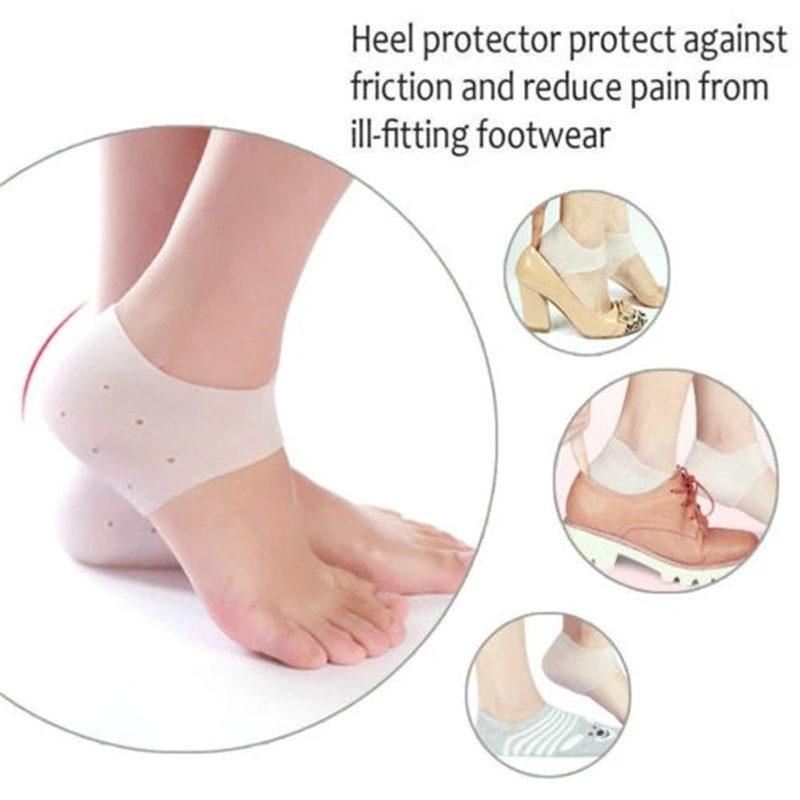 2PCS Protective Silicone PLANTAR FASCIITIS Heel Spur Ankle Gel Support Pain Relief Moisturizing Gel Heel Inserts R1871