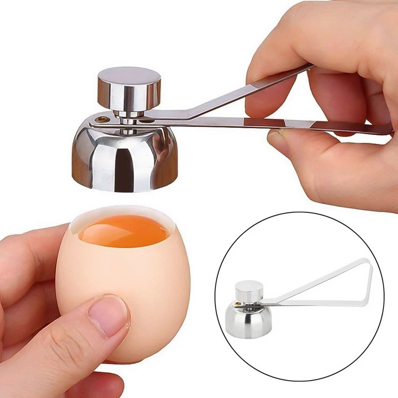 Metal Egg Shell Opener Topper Cutter 304 Stainless Steel Boiled Raw Egg Creative Kitchen Tool  Egg Opener