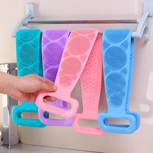 Bath Belt Exfoliating Massage Body Shower Cleaning Bathroom Shower Strap Brushes 70CM Silicone Back Clean Body Bath Towel