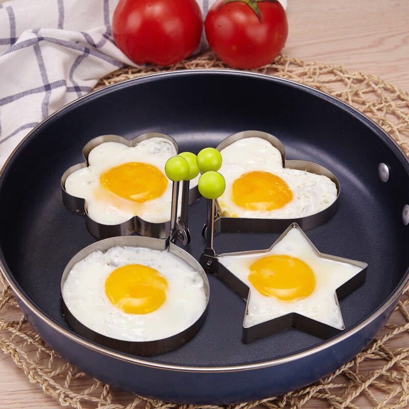 8230642 Fried Egg Shaper Stainless Steel Fried Egg Shaper Pancake Ring Circle Mold Heart Shape Kitchen Tools Accessories