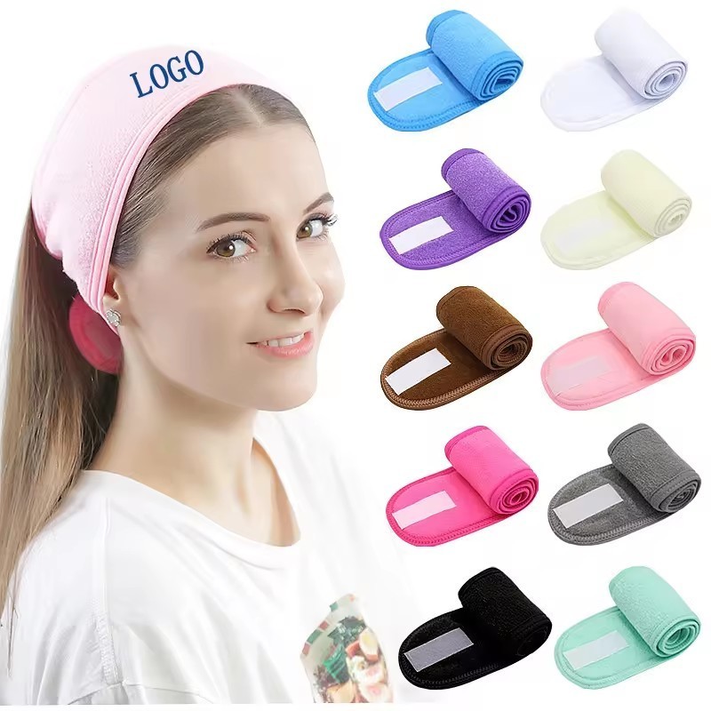 Adjustable Hairband Spa Bath Shower Wrap Head Terry Magic Tape Cosmetic Women Make Up Headband