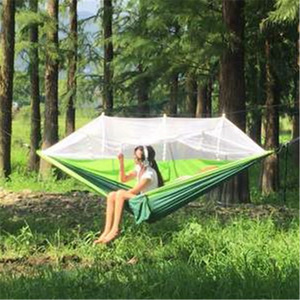 Nylon Outdoor Travel Double Camping Hammock with Mosquito Net safe comfortable nylon camping hammock R1161