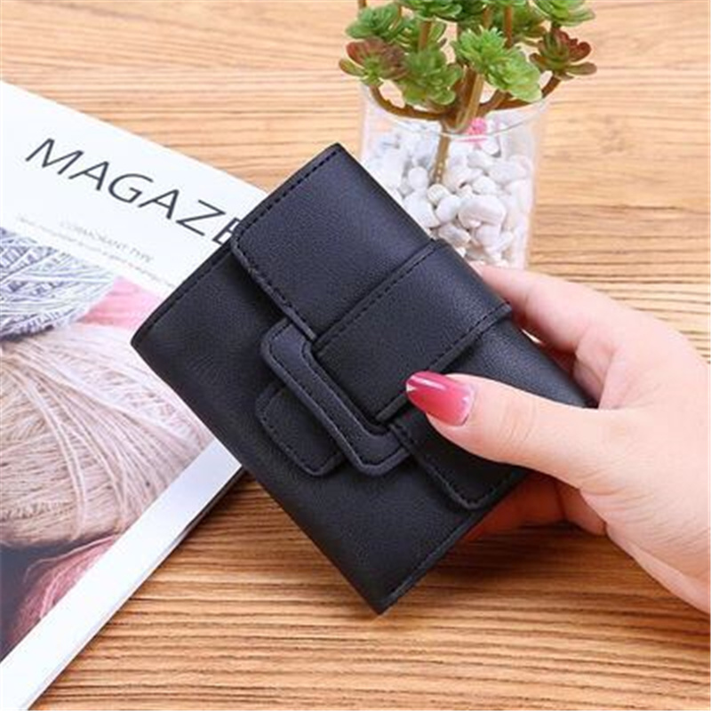 Women Wallets   New Luxury Brand Red Black Small Mini Coin Purse Hasp Card Holder Lady Wallet Zipper Female Leather Buckle