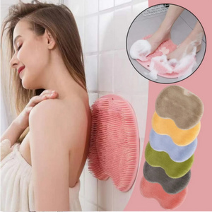 Silicone Foot Body Cleaning Tool Exfoliating Shower Massage Scraper Bathroom Non-slip Back Massage Brush