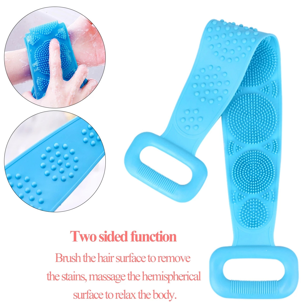 Bath Belt Exfoliating Massage Body Shower Cleaning Bathroom Shower Strap Brushes 70CM Silicone Back Clean Body Bath Towel