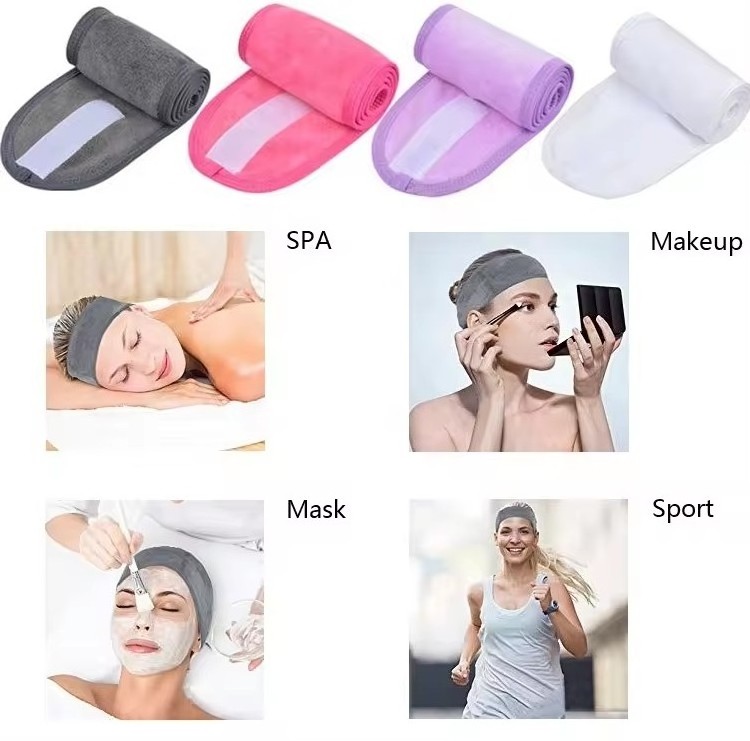 Adjustable Hairband Spa Bath Shower Wrap Head Terry Magic Tape Cosmetic Women Make Up Headband