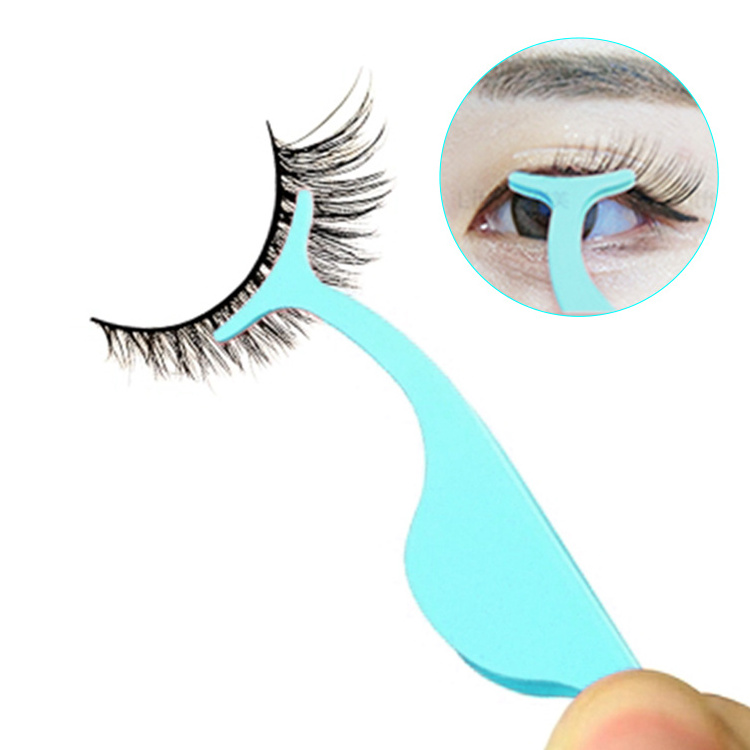 1pc False Eyelash Tweezers Fake Eye Lash Applicator Eyelash Extension Curler Nipper Auxiliary Clip Clamp