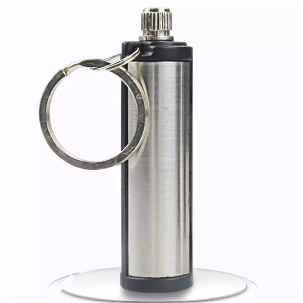 Camping Metal Match Fire Starter Gas Oil Flints Lighter With KeyChain L0230-1