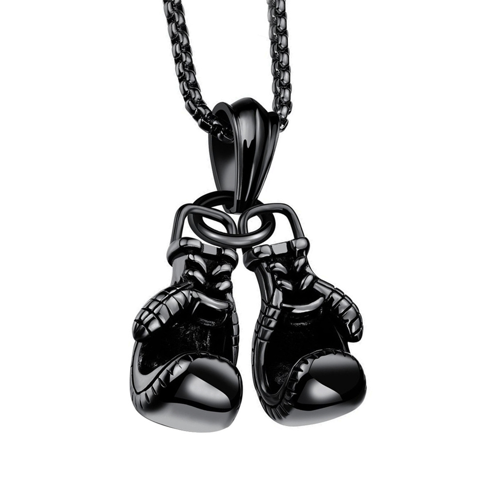 Pair Pendant Chain For Men Boys Charm Sports Fitness Jewelry Alloy Mini Boxing Glove Necklace