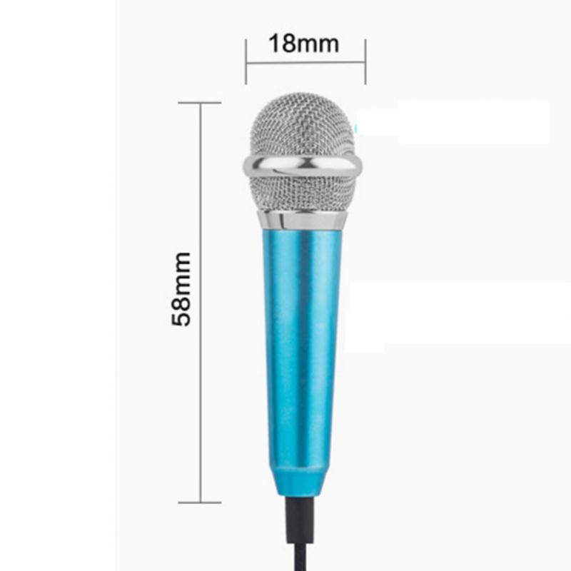 Portable 3.5mm Stereo Studio Mic KTV Karaoke Mini Microphone For Cell Phone Laptop PC Desktop 5.5cm*1.8cm Small Size Mic