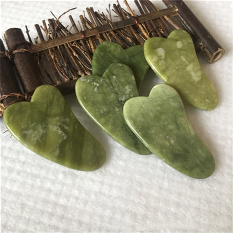 Gua Sha Scraping Massage Face Green Rose Quartz Jade Guasha Board Scraper Tool Natural Jade Gua sha Stone Board Massage R1189