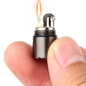 Mini Compact Kerosene Capsule Gasoline Lighter Inflated Key Chain Lighter Grinding Petrol Wheel Lighter Tools