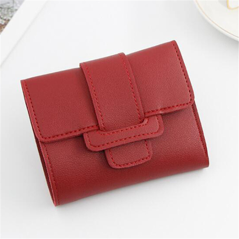 Women Wallets   New Luxury Brand Red Black Small Mini Coin Purse Hasp Card Holder Lady Wallet Zipper Female Leather Buckle