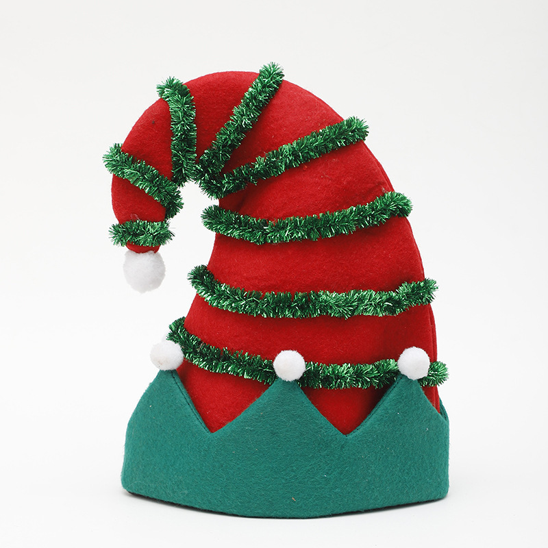 Wholesale Custom Adult Children New Year Christmas Hat Festive Holiday Party Supplies LED Light Up Felt Christmas Elf Hat R2010