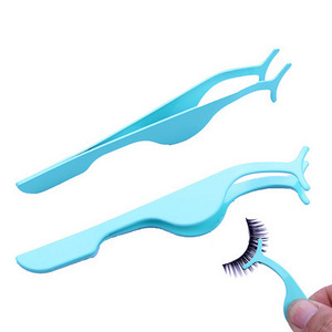 1pc False Eyelash Tweezers Fake Eye Lash Applicator Eyelash Extension Curler Nipper Auxiliary Clip Clamp